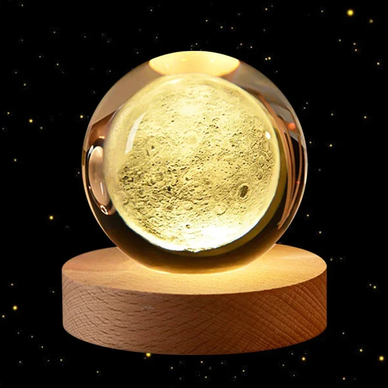 Esfera Decorativa Iluminada con Diseño Lunar