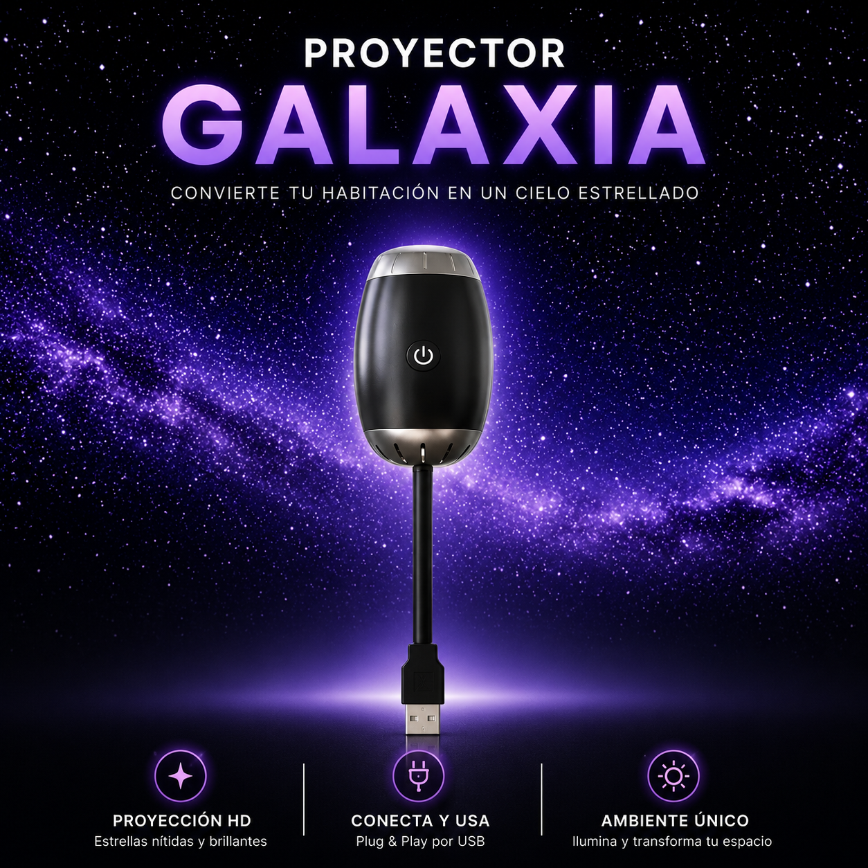 Proyector de galaxia Saturno — convierte tu habitación en el cosmos cada noche