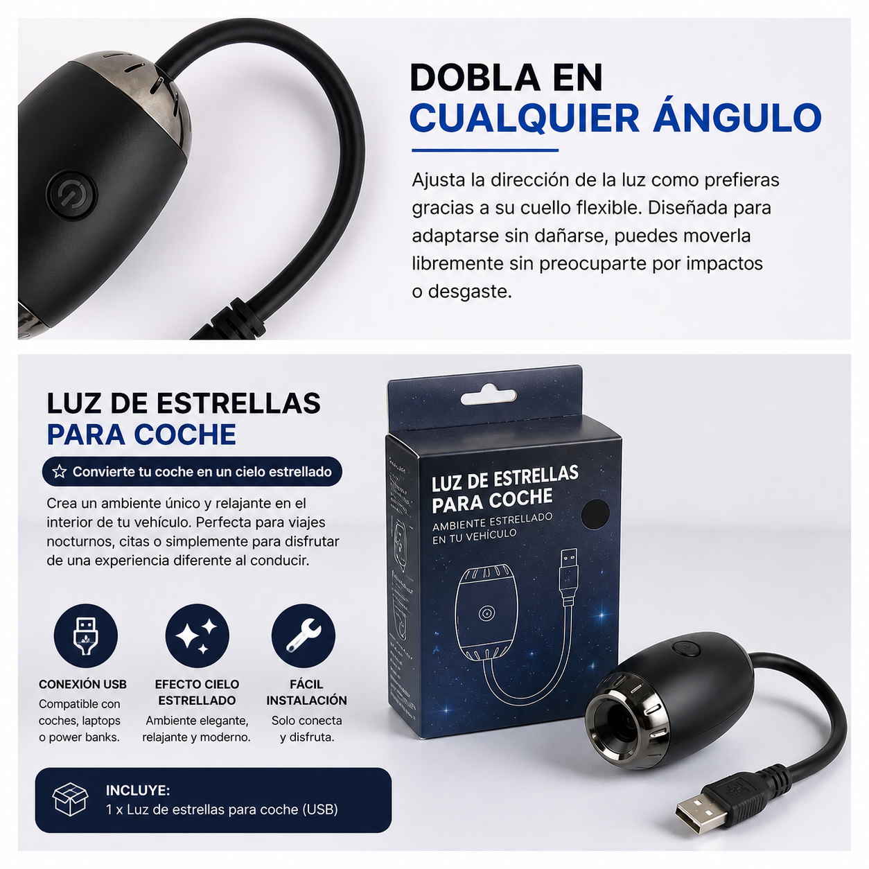 Proyector de estrellas que ayuda a reducir estrés y mejorar el sueño